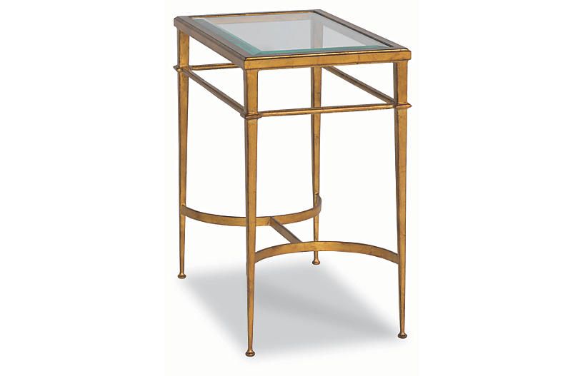 Vienne Rectangle Side Table, Gold Leaf | One Kings Lane