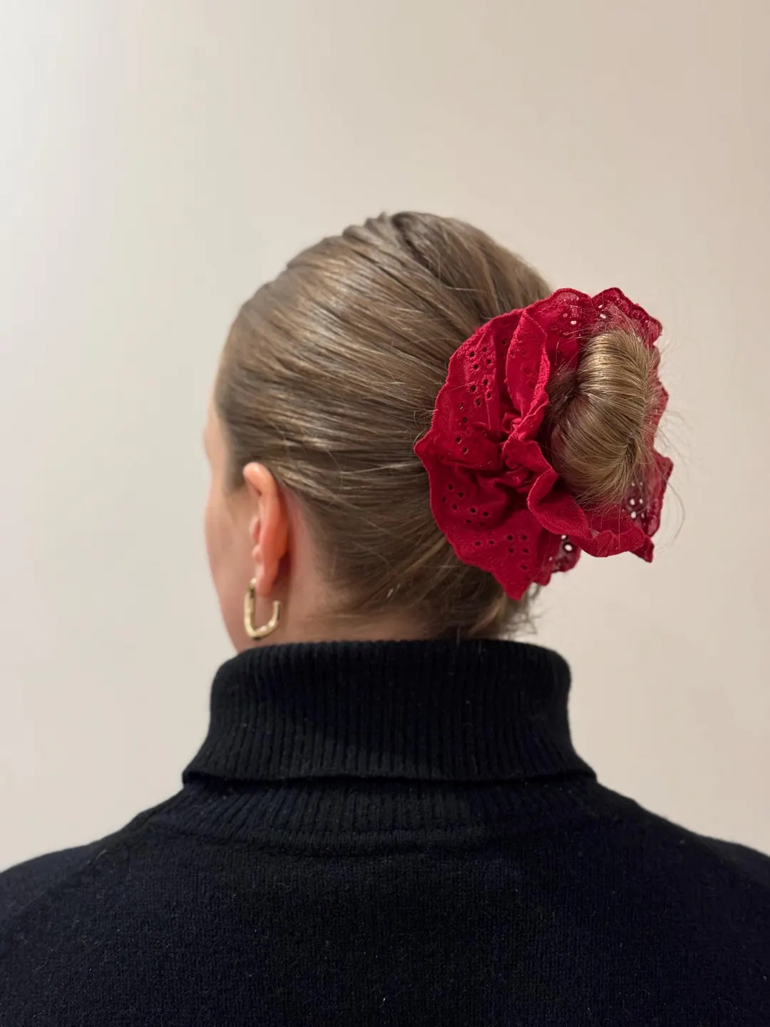 Embroderie Double Layer Scrunchie in Red - Etsy UK | Etsy (US)