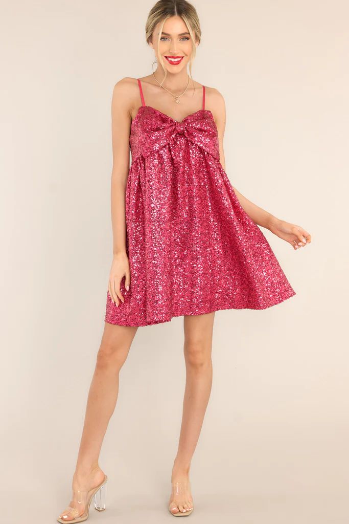 Let Her Shine Hot Pink Sequin Mini Dress | Red Dress 