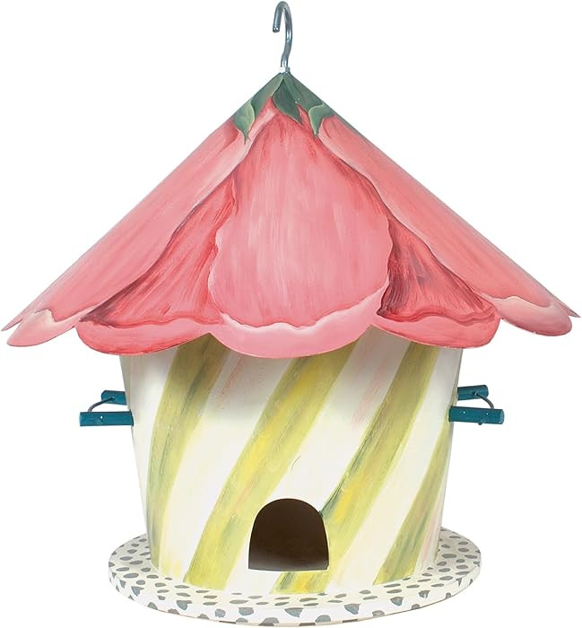 MACKENZIE-CHILDS Birdhouse, Decorative Metal Birdhouse for Outdoors, Hollyhock | Amazon (US)