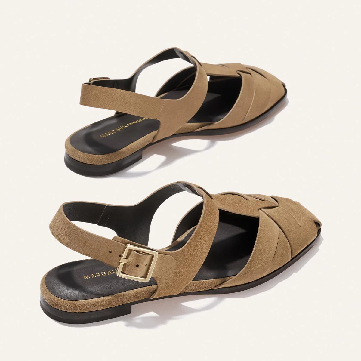 The Calypso Fisherman Sandal - Biscotti Suede | Margaux