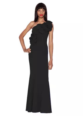One Shoulder Floral Gown | Belk