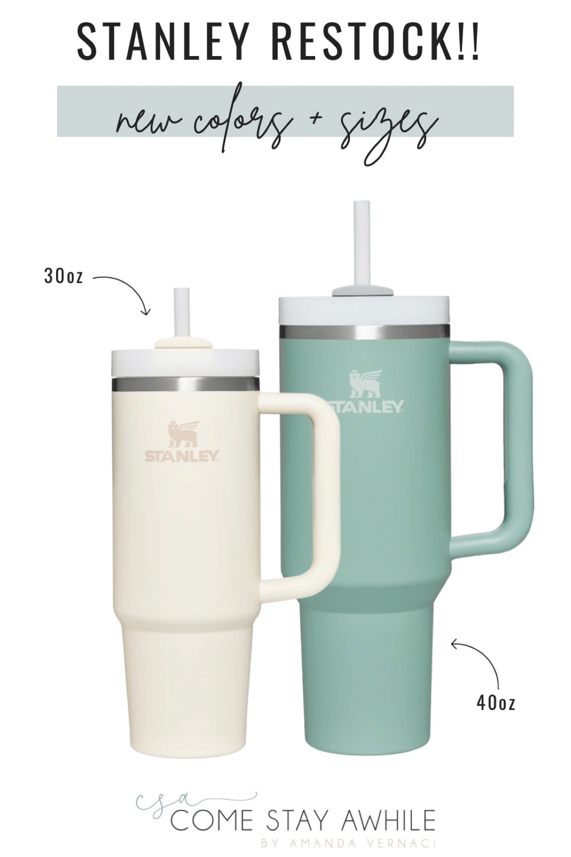 STANLEY TUMBLER RESTOCK! New colors + sizes! 

#LTKsalealert #LTKHoliday