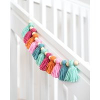 Custom Tassel Garland With Wood Beads For Children & Baby Bedroom, Party Decor, Holidays | Multiple  | Etsy (US)