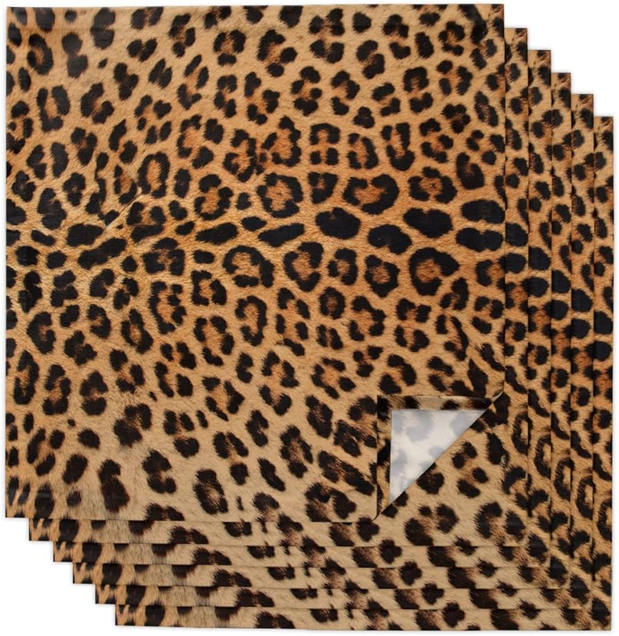 Cloth Napkins Leopard Print Dinner Napkins, Reusable Washable Soft Napkins for Dining Table Home ... | Amazon (US)