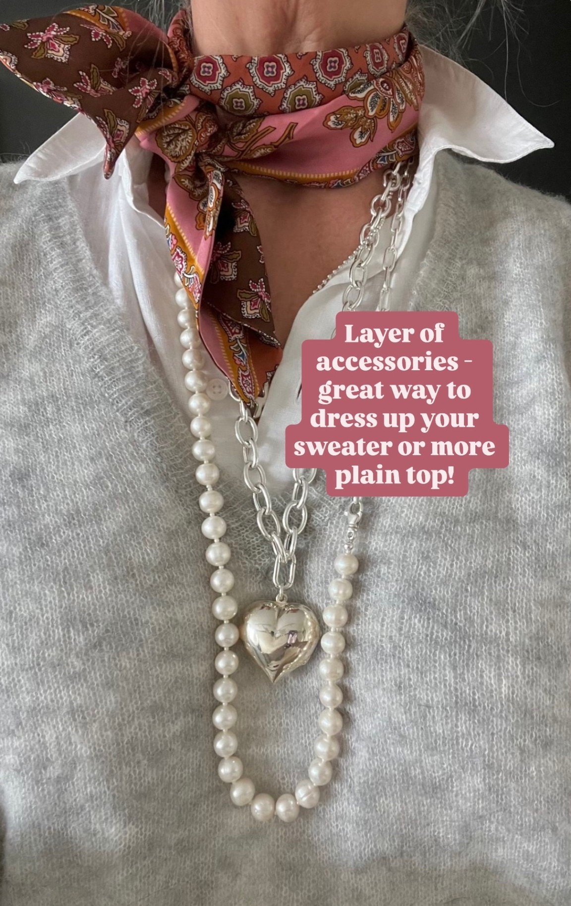 Definitely saving this as inspo 💕 I love a neutral sweater with layered jewelry! So chic!

Loverly Grey, outfit inspo, jewelry, layered jewelry 

#LTKootd
