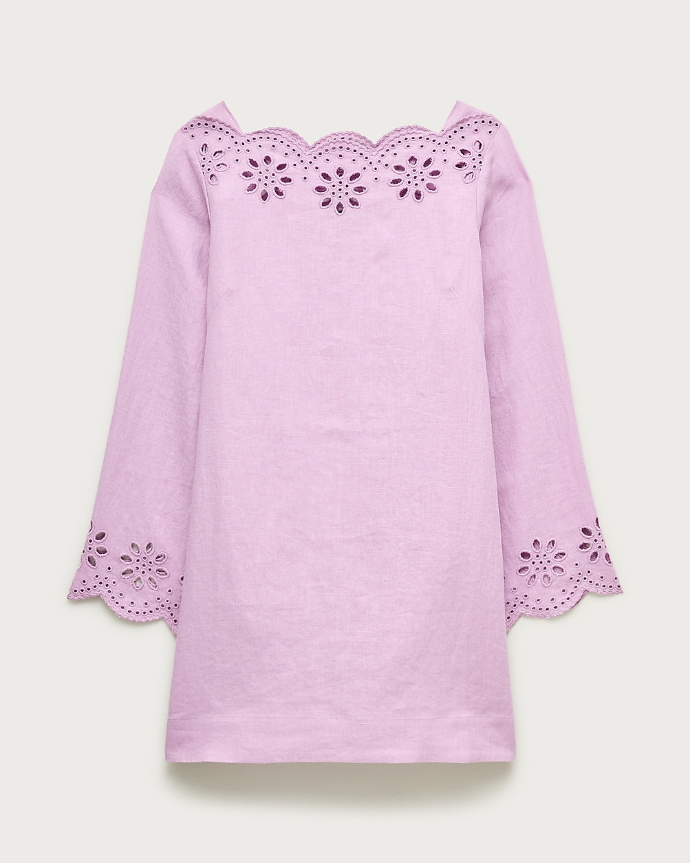 Scallop-trim eyelet popover dress | J. Crew US