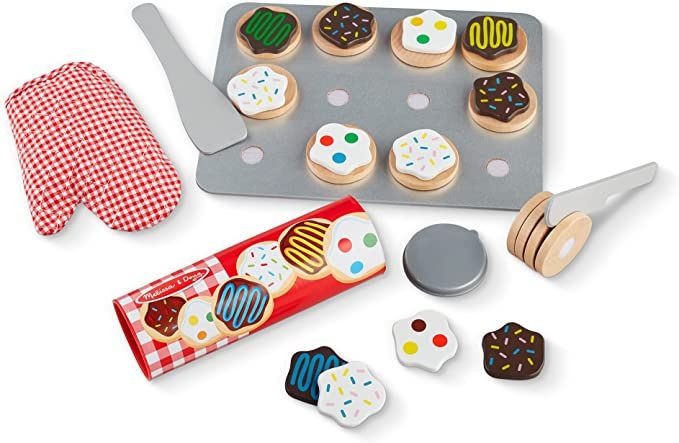 Melissa & Doug Slice and Bake Wooden Cookie Play Food Set - Pretend Cookies And Baking Sheet, Woo... | Amazon (US)