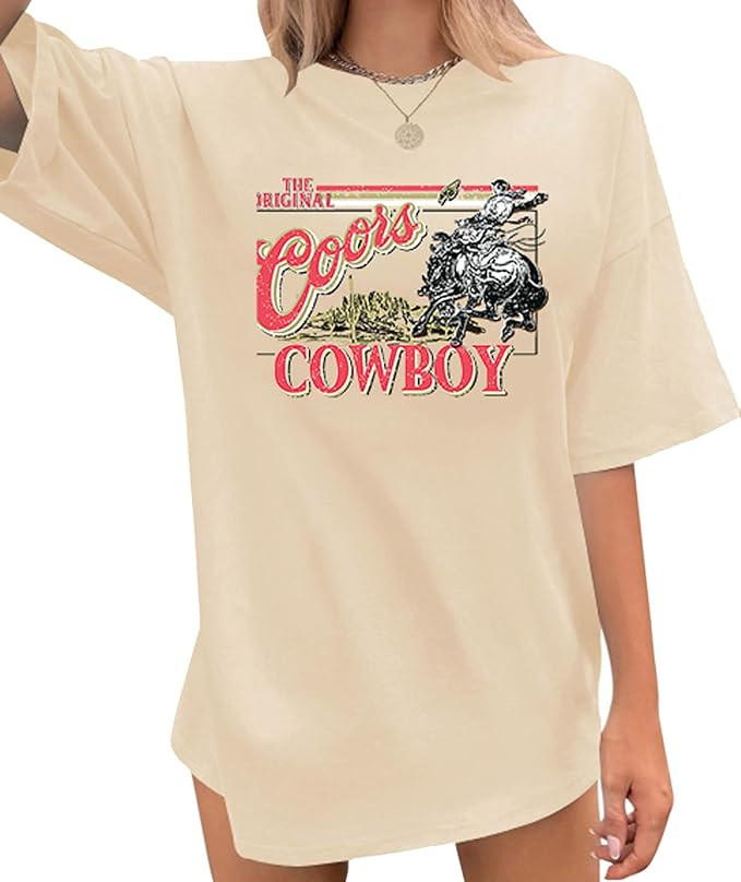 Womens Oversized Tshirt Flower Graphic Tees Nashville Music Short Sleeve Shirts Summer Casual Loo... | Amazon (US)