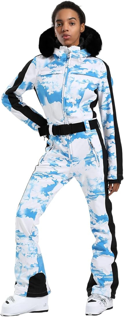 GSOU SNOW Womens Ski Suit One Piece Snowsuit Snowboard Slim Insulated Jumpsuit Jacket Waterproof ... | Amazon (US)