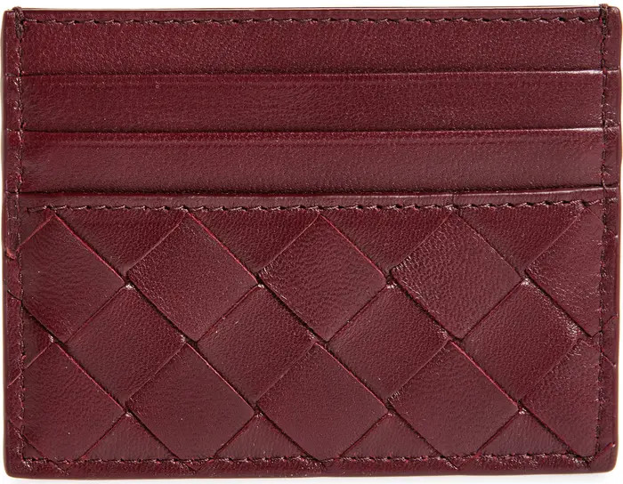 Intrecciato Leather Card Case | Nordstrom