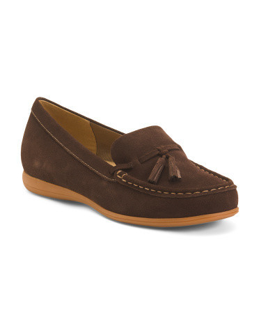 Wide Suede Dawson Tassel Comfort Loafers For Women | TJ Maxx