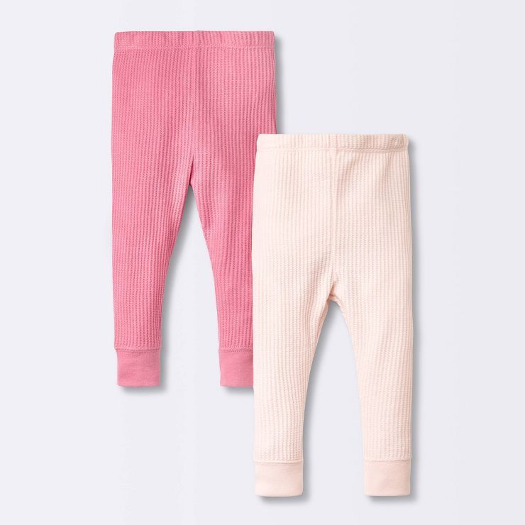 Baby Girls' 2pk Waffle Pull-On Pants - Cloud Island™ Pink | Target
