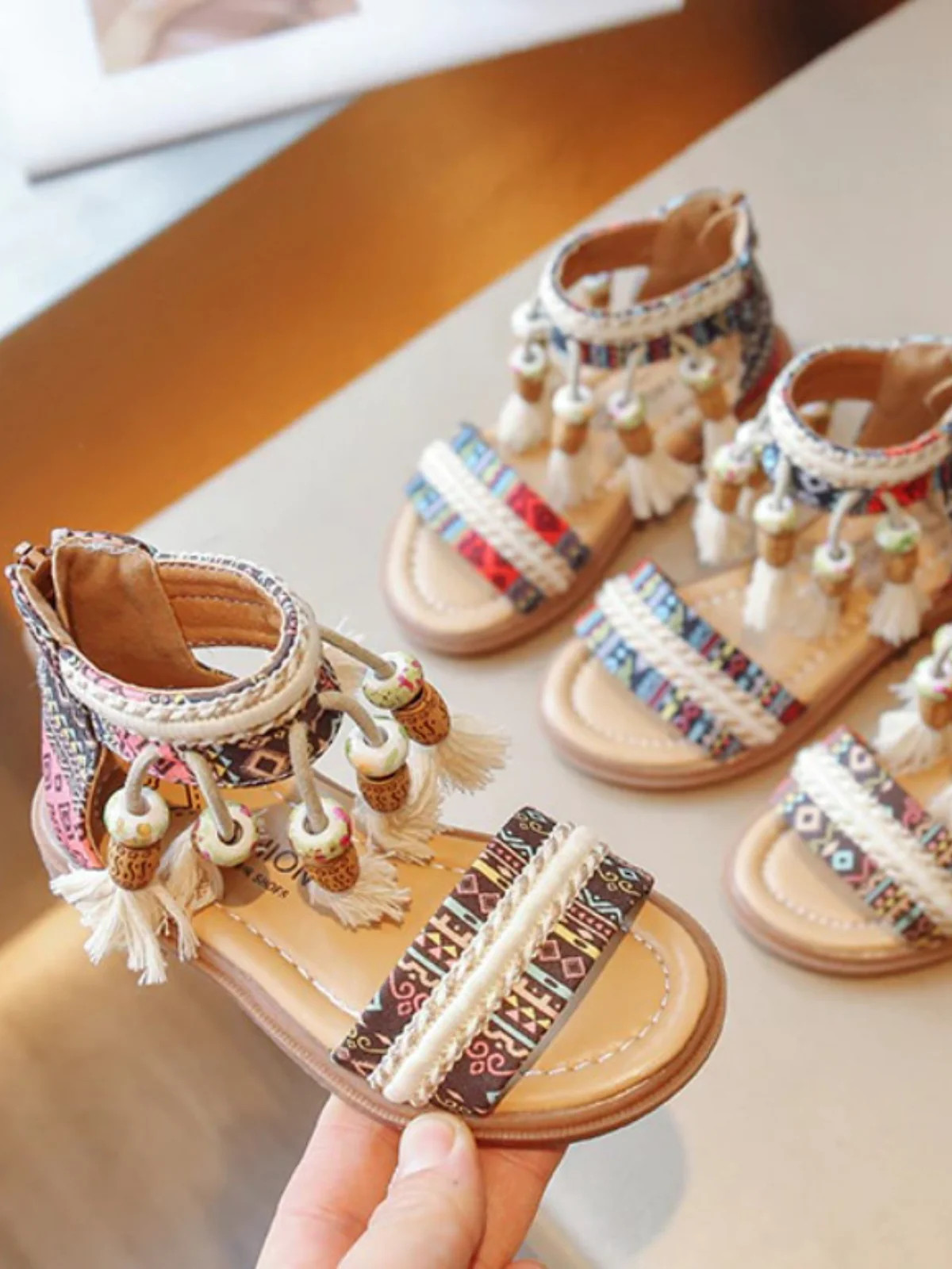 Boho Tassel Gladiator Sandals by Liv and Mia | Mia Belle Girls