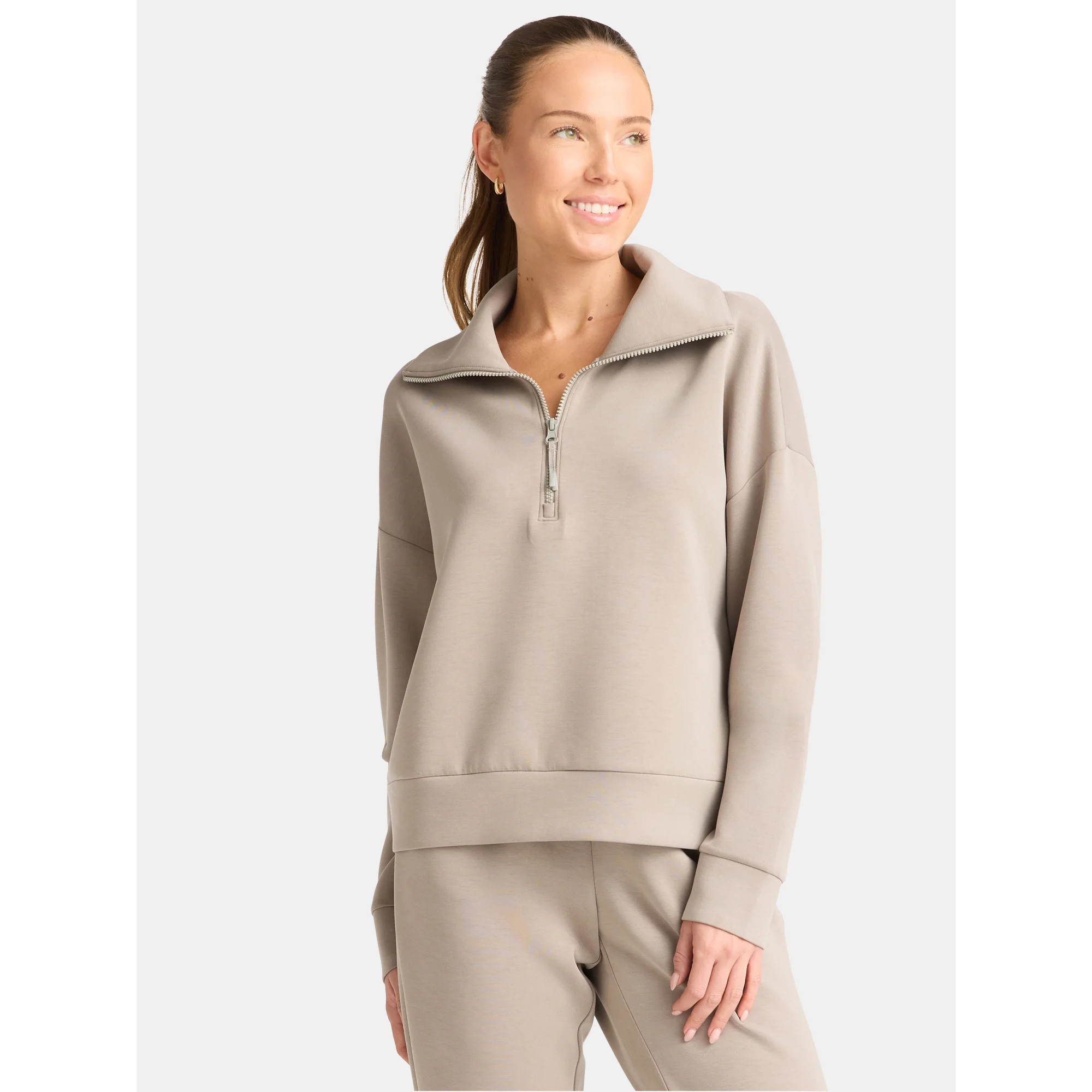 Avia Women's and Women's Plus ScubaKnit Quarter Zip Pullover, Sizes XS-4X | Walmart (US)