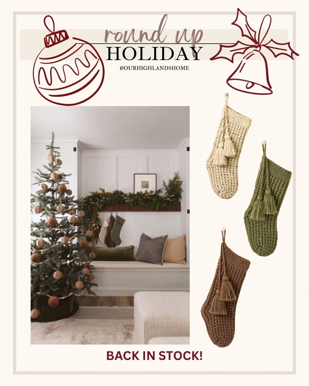 BACK IN STOCK! my stockings from last year. love the brown so much 

#LTKSaleAlert #LTKSeasonal #LTKHome