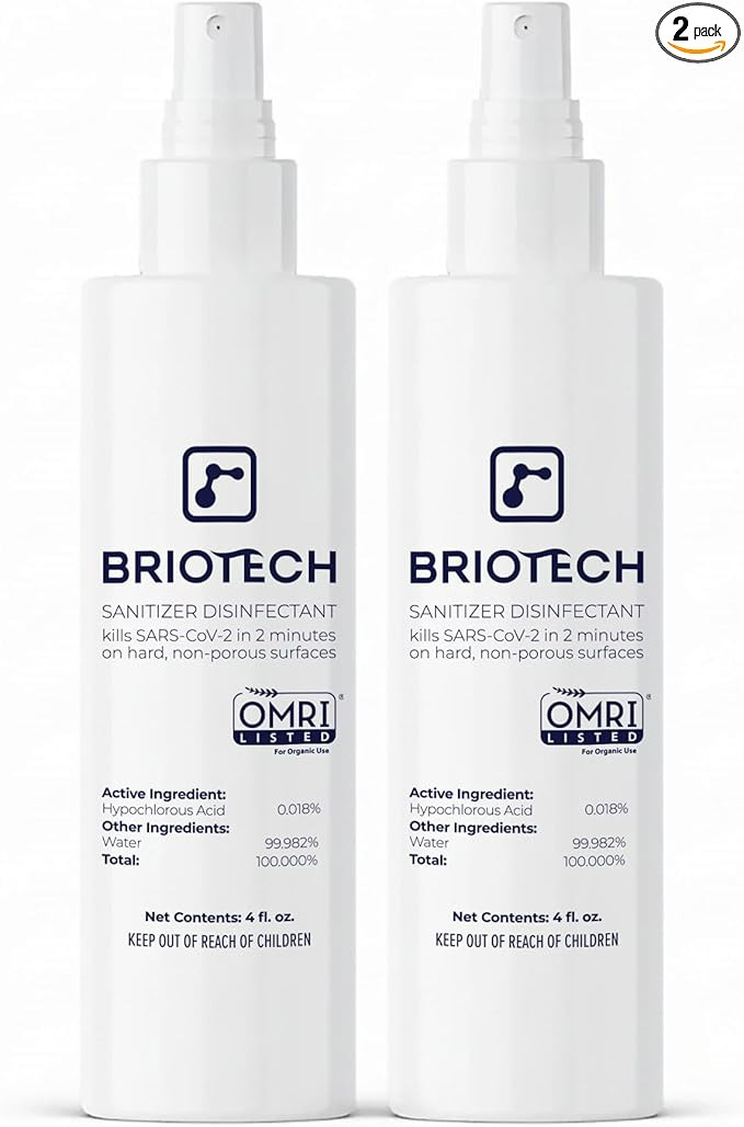 BRIOTECH Sanitizer Disinfectant Hypochlorous Spray, Kill 99.99% of Viruses & Bacteria, Control Mo... | Amazon (US)