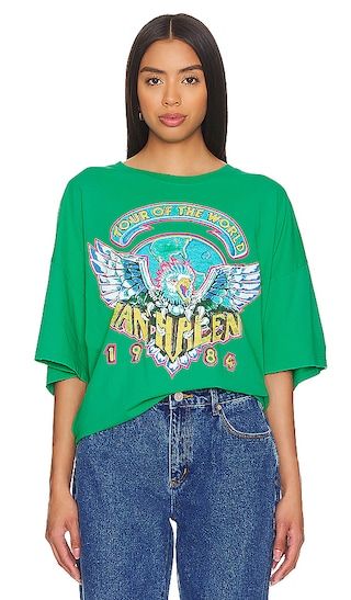 Van Halen Tour Of The World Tee in Lucky Green | Revolve Clothing (Global)