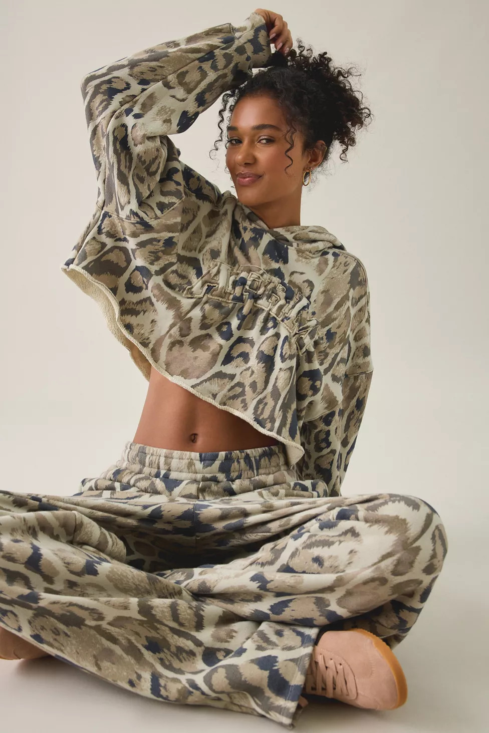 AFRM Darius Cropped French Terry Hoodie Sweatshirt | Urban Outfitters (US and RoW)