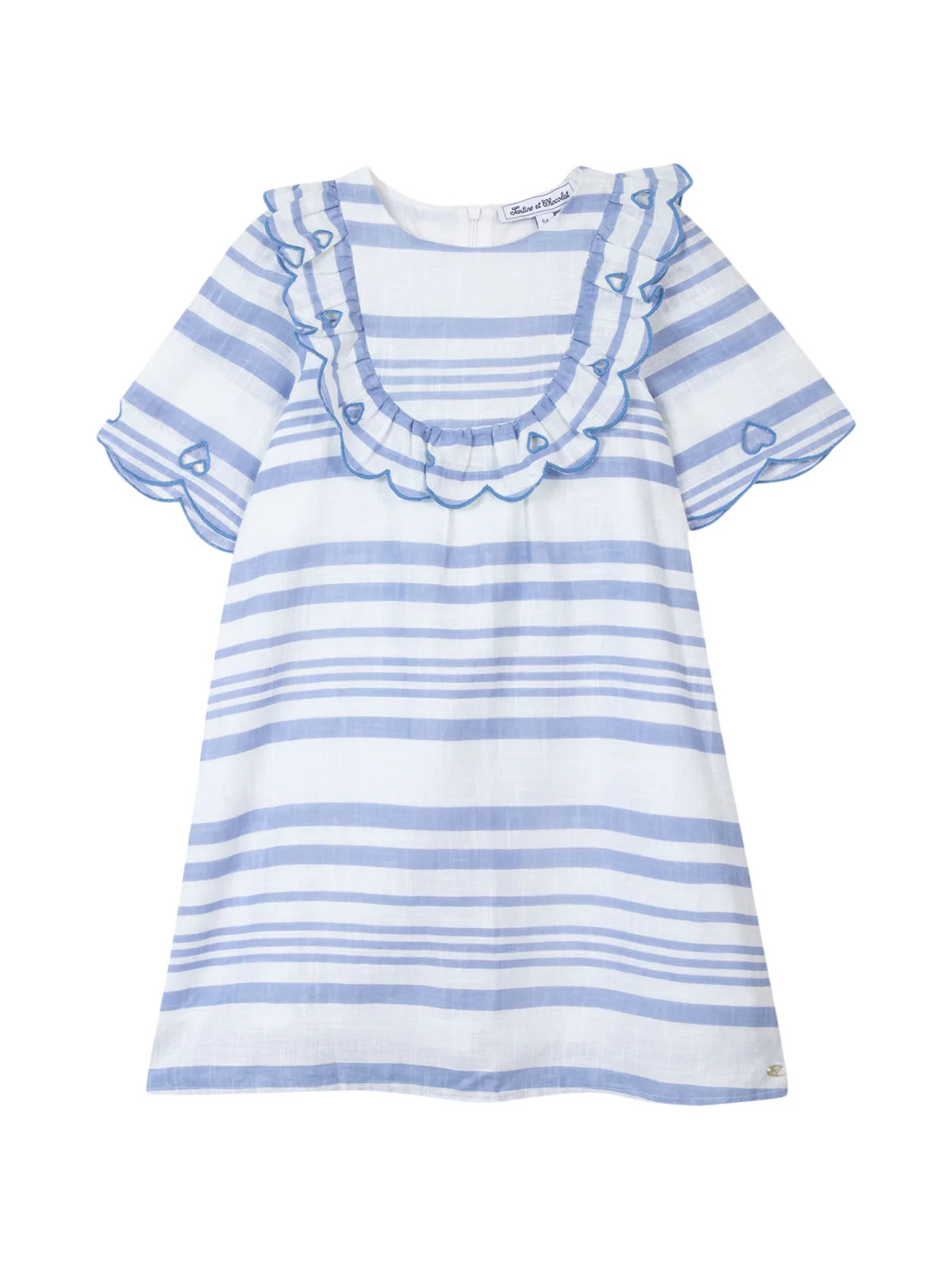 Ruffle Yoke Striped Dress | Danrie