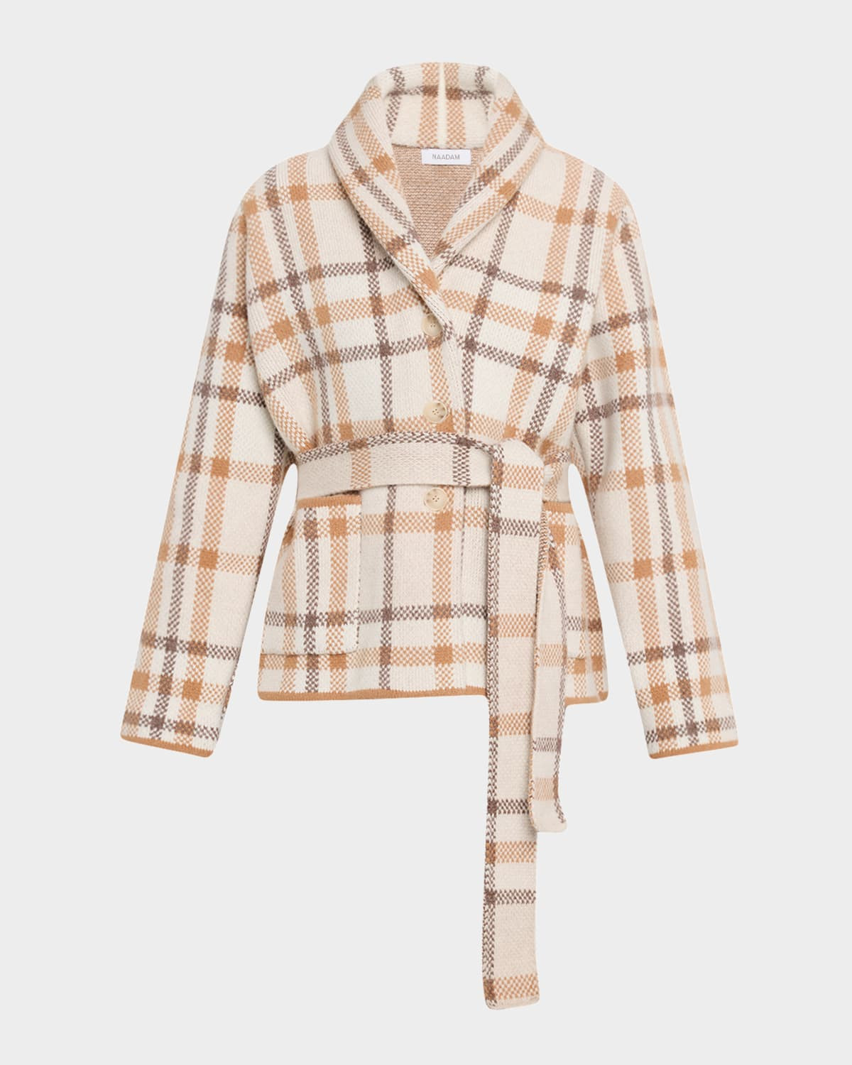 Super Luxe Plaid Jacquard Wrap Coat | Neiman Marcus