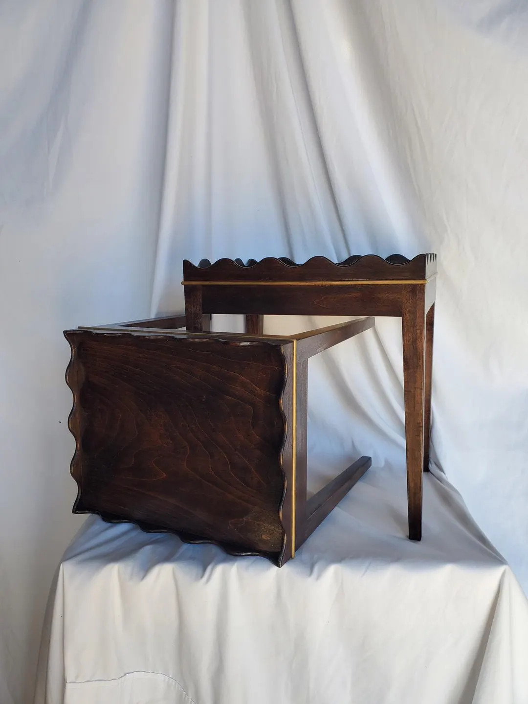 Chestnut Stained Scallop Side Tables - Etsy | Etsy (US)