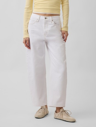 High Rise Crop Barrel Jeans | Gap (US)