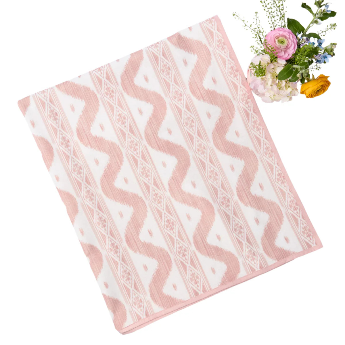 Pink Ikat Tablecloth | Over The Moon