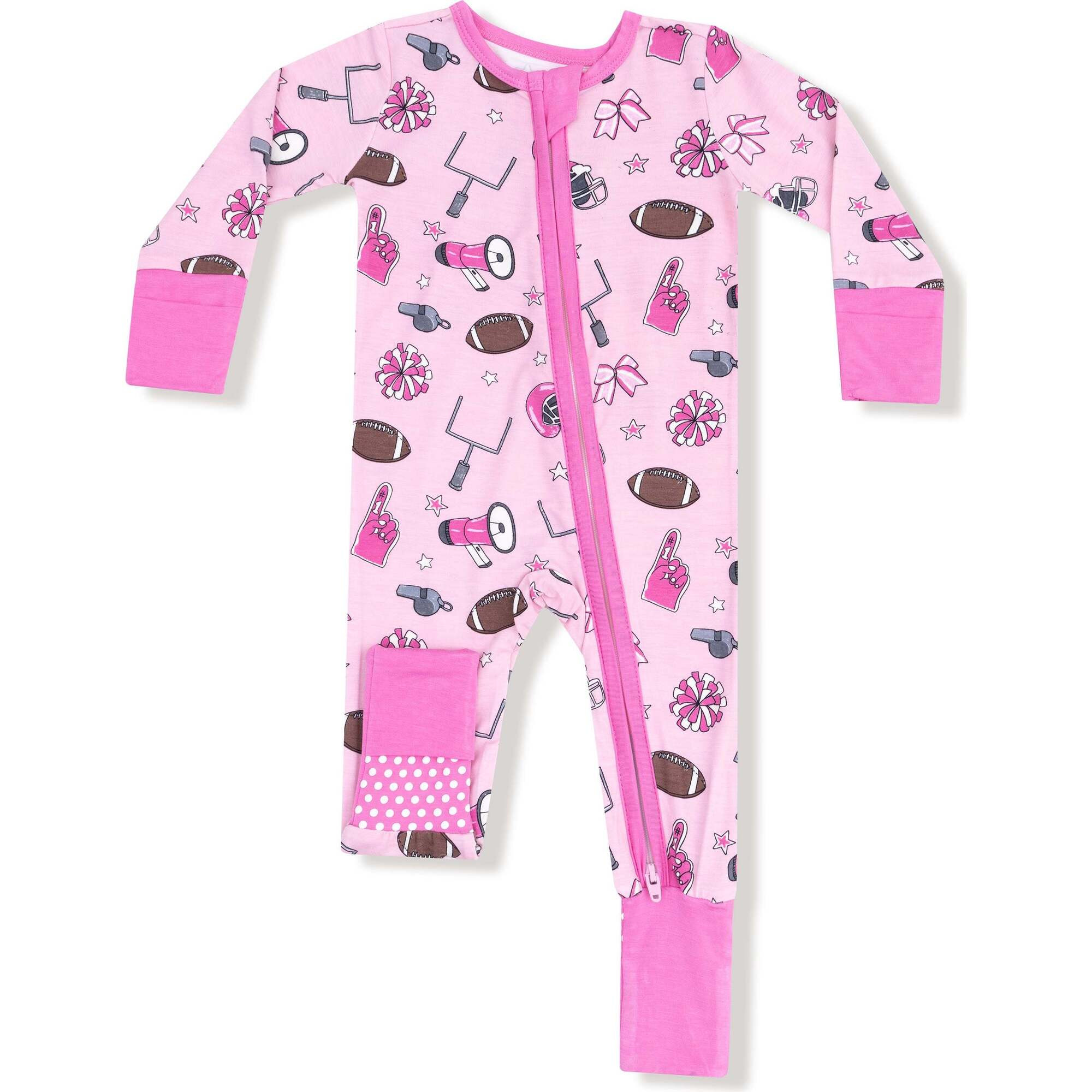 Convertible Romper, Pink Football | Maisonette