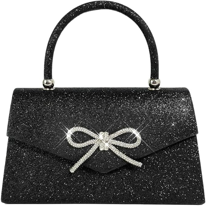 Trisapu Womens Evening Bag Sparkly Bow Clutch Purse Wedding Party Purses Glitter Rhinestone Cockt... | Amazon (US)