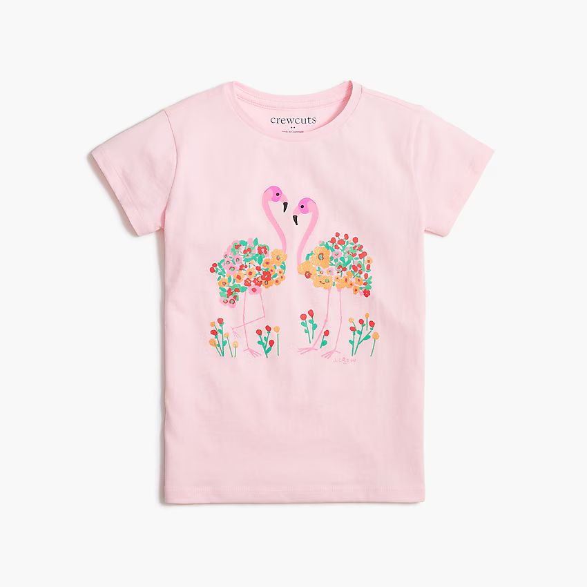 Girls' floral flamingos graphic tee | J.Crew Factory