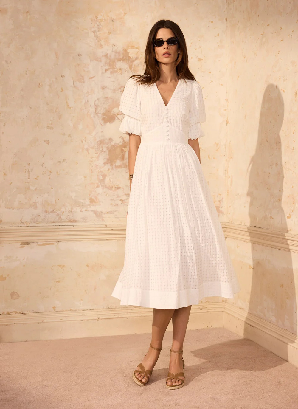 White Checked Midi Dress | Mint Velvet