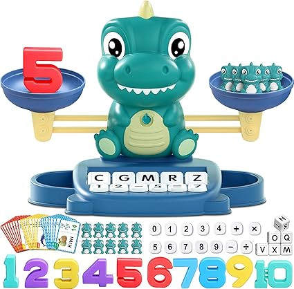 Kaodezhu Dinosaur Math Balance Toy for Boys and Girls - Montessori Matching Letter Toy for Kids 3... | Amazon (US)