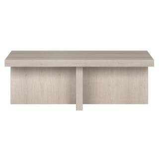 Elna 44 in. Alder White Rectangle MDF Top Coffee Table | The Home Depot