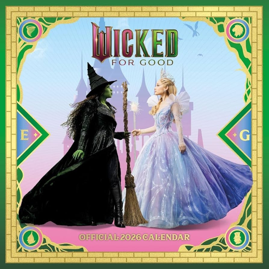 2026 CALENDAR WICKED MOVIE MONTH TO VIEW SQUARE WALL CALENDAR OFFICIAL PRODUCT | Amazon (UK)