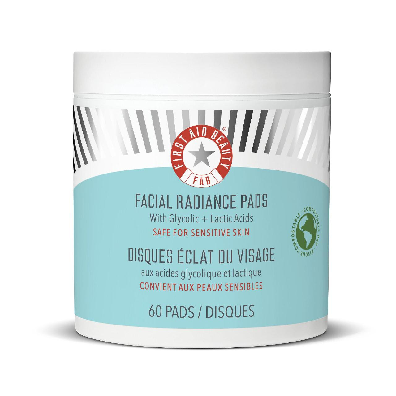 First Aid Beauty Facial Radiance Pads with Glycolic + Lactic Acids - Exfoliating Pads with AHA 60 Pads / pack | Sephora (US)