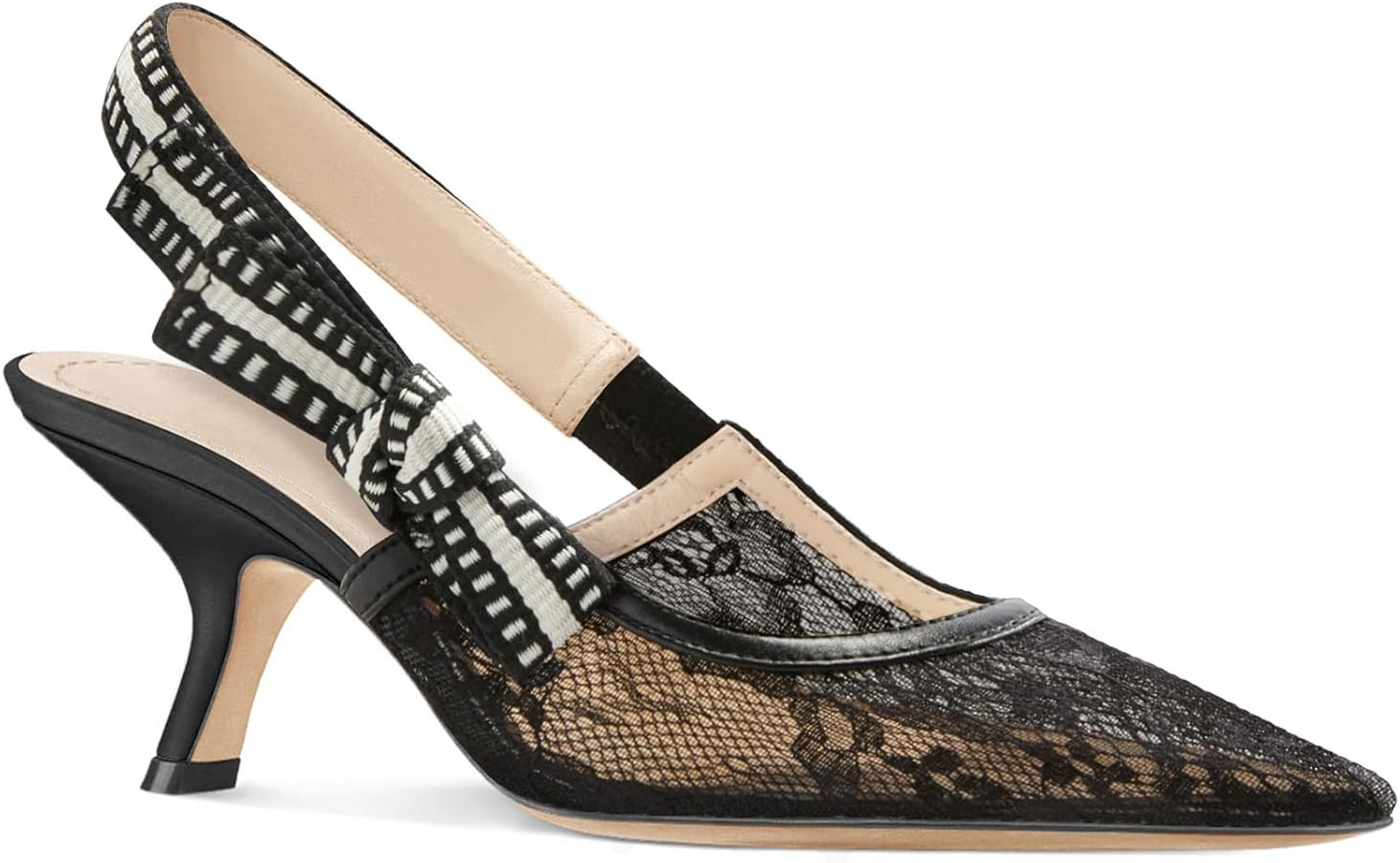 Coutgo Womens Slingback Kitten Heels Closed Pointed Toe Bowknot Knitted Slip On Work Pumps Dress ... | Amazon (US)