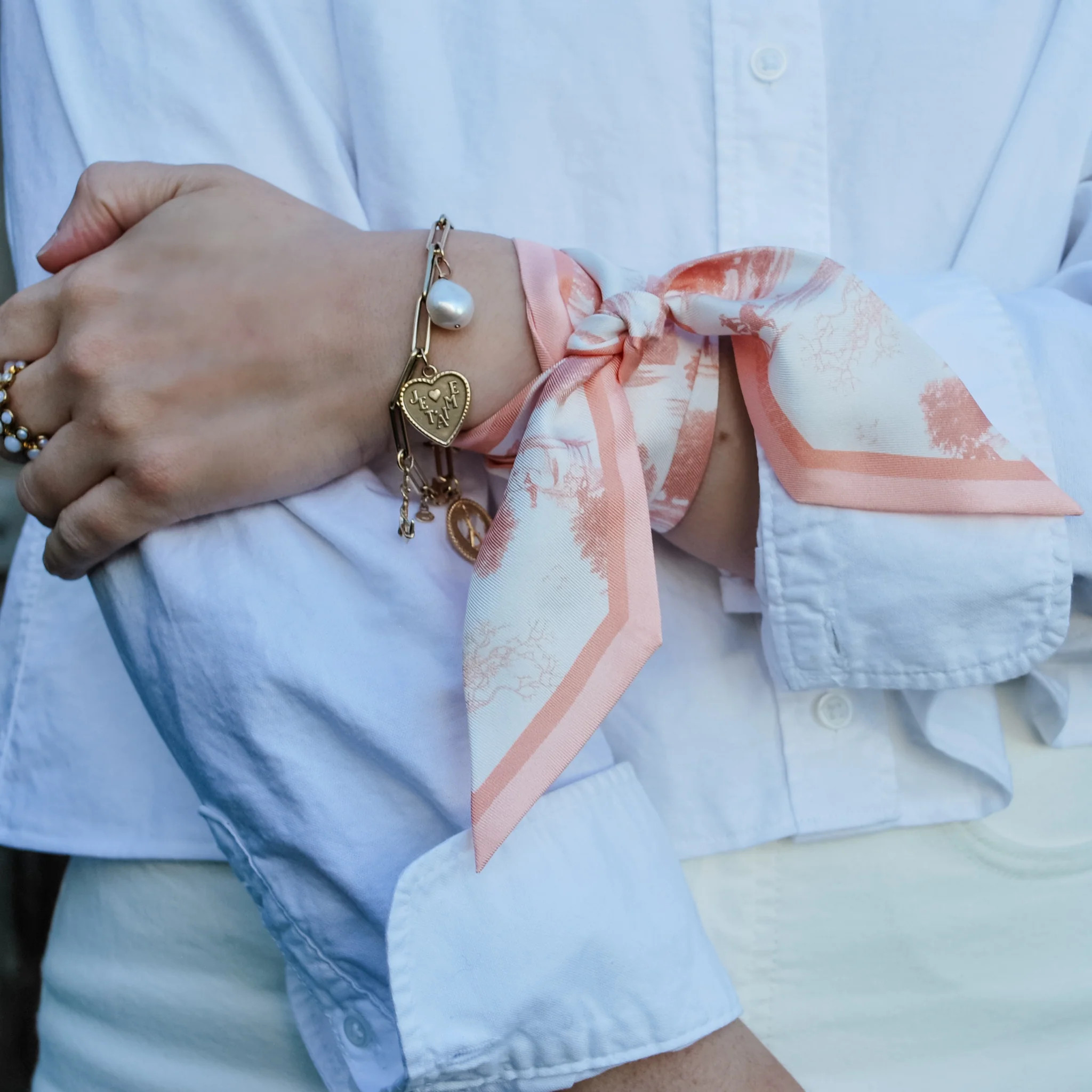 Équestre Toile De Jouy Twilly Scarf | Fleur Sauvage Design