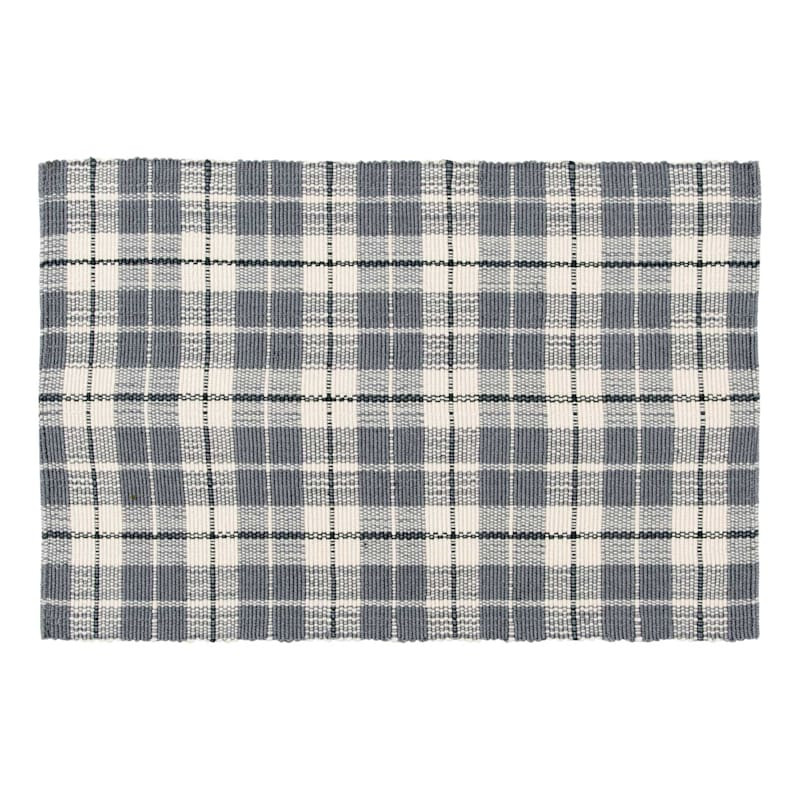 Blue Plaid Layering Accent Rug, 24x36 | At Home