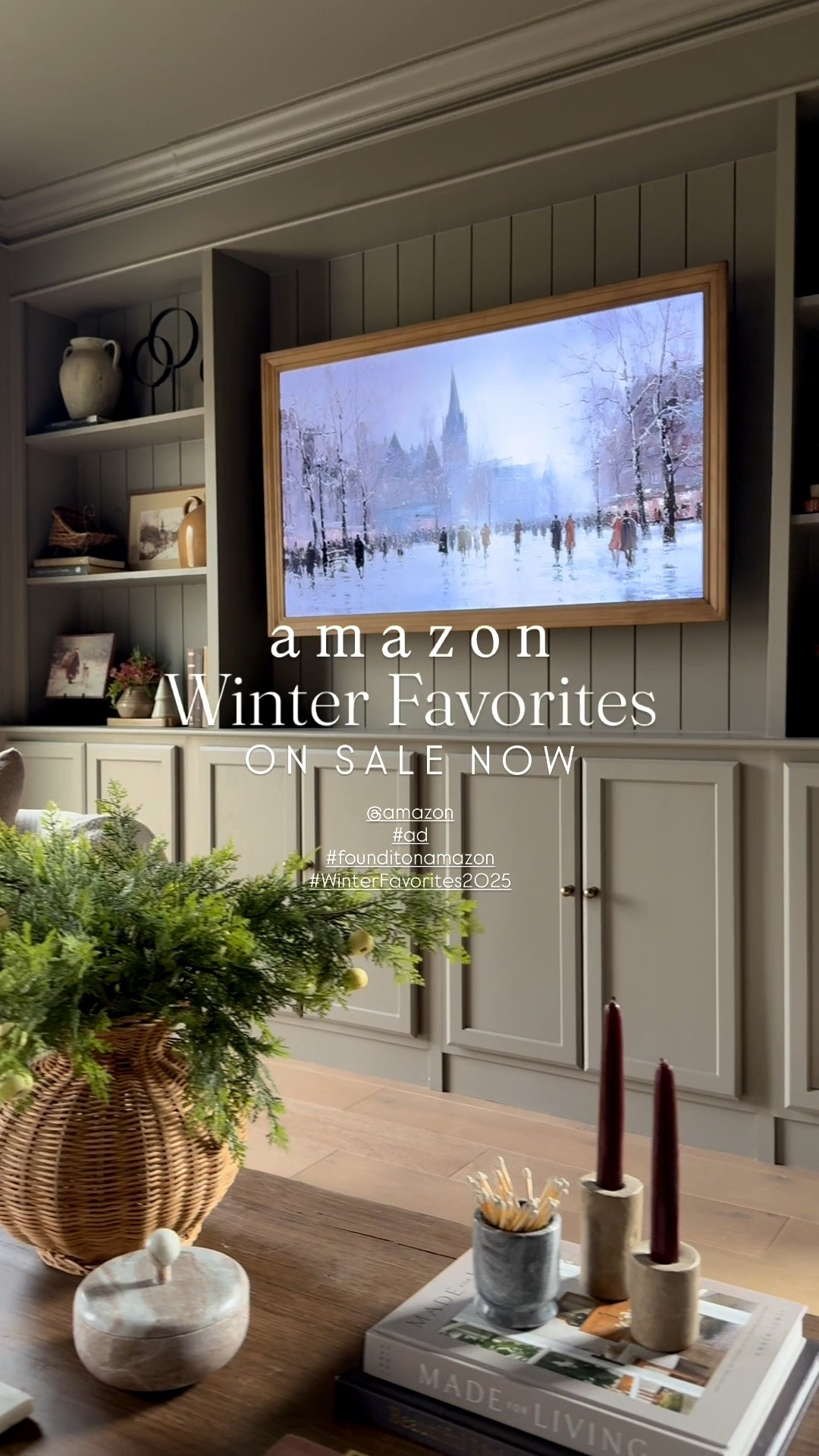 @amazon #ad #founditonamazon #WinterFavorites2025
Amazon home finds | Christmas decor | realistic Flameless candles | short taper candles | neutral rug | neutral Loloi rug | Loloi honora rug | Gift guide | gifts for her | Black Friday sales | Christmas decor | Amazon pillow cover | block print pillow cover | affordable pillow cover | Christmas tree bows | brown velvet ribbon | holiday decor | winter decor | winter stems | neutral coffee table books 

#LTKSaleAlert #LTKHoliday #LTKHome