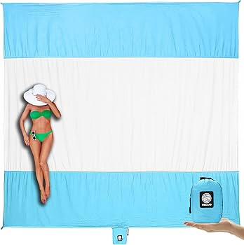 WEKAPO Beach Blanket Sandproof Waterproof, Extra Large Beach Mat, Oversized & Compact Sand Free, ... | Amazon (US)