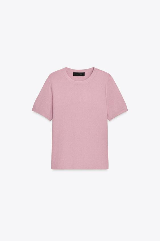 SOFT FEEL SHORT SLEEVE KNIT TOP | Zara US