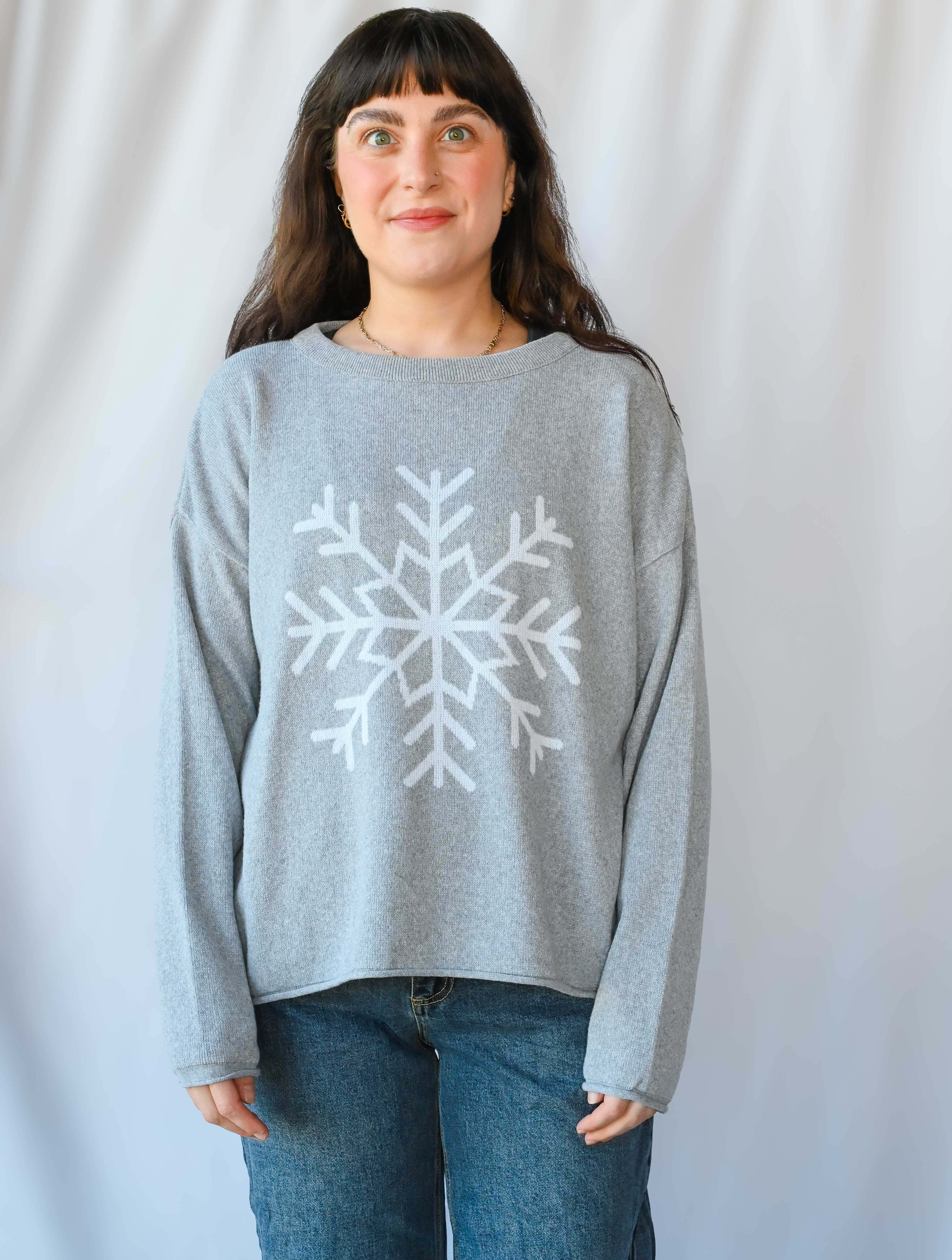Snowflake Boxy Sweater (Final Sale) | JAYNE