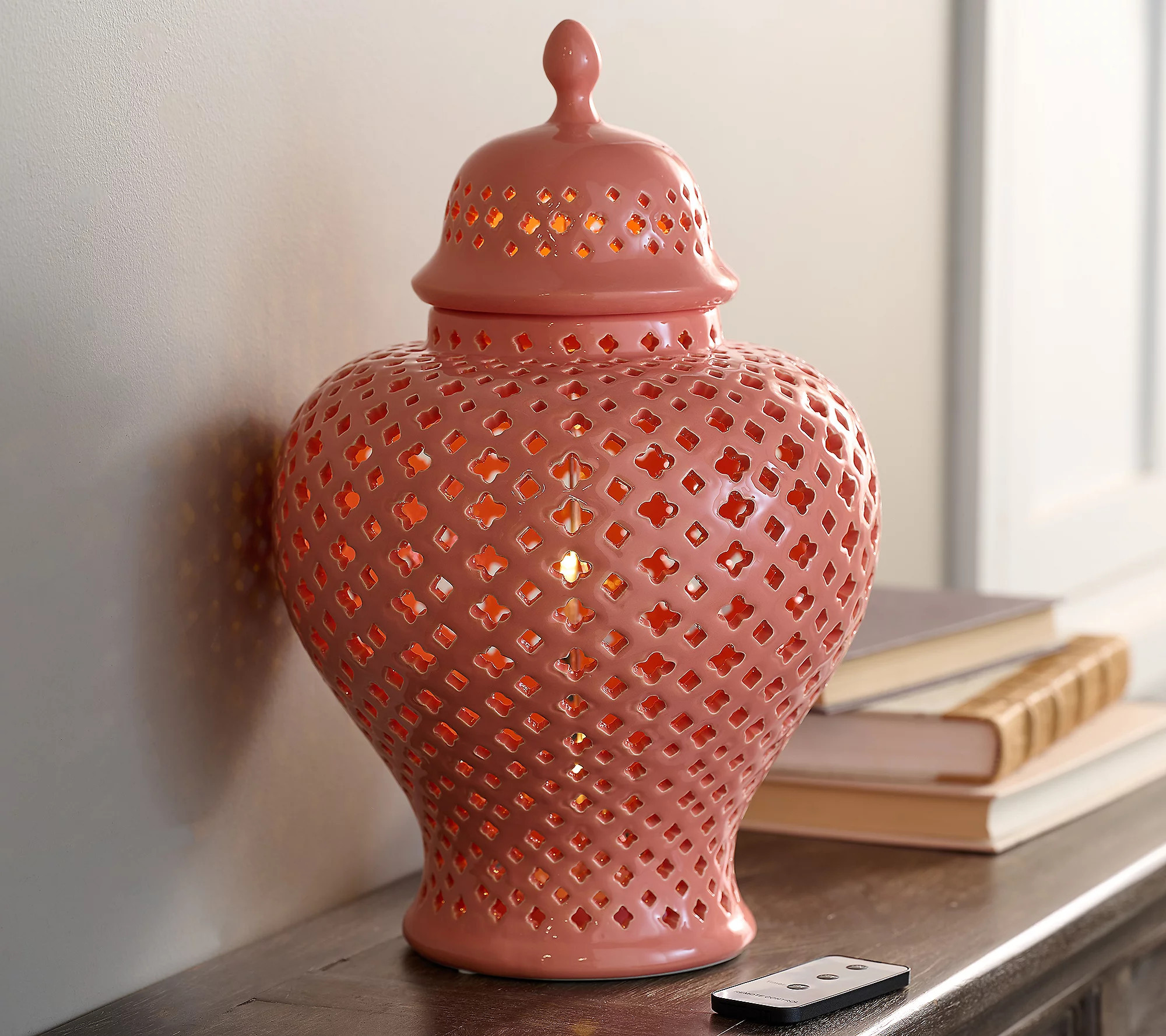 As Is Hotel du Cobb Lantern Ginger Jar with Light & Remote | QVC
