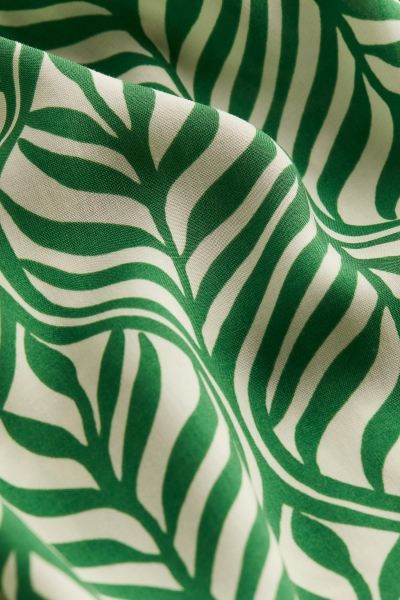 Viscose Shirt Dress - Green/leaf-patterned - Ladies | H&M US | H&M (US + CA)