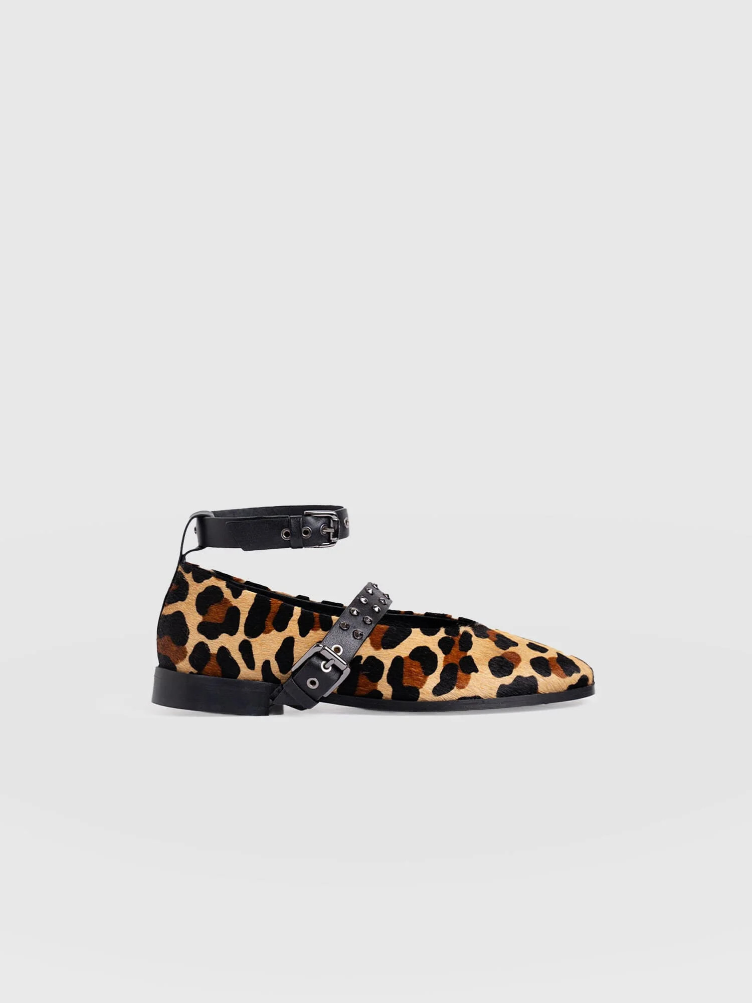 Vega Studded Ballerina Flats - Leopard | Saint + Sofia