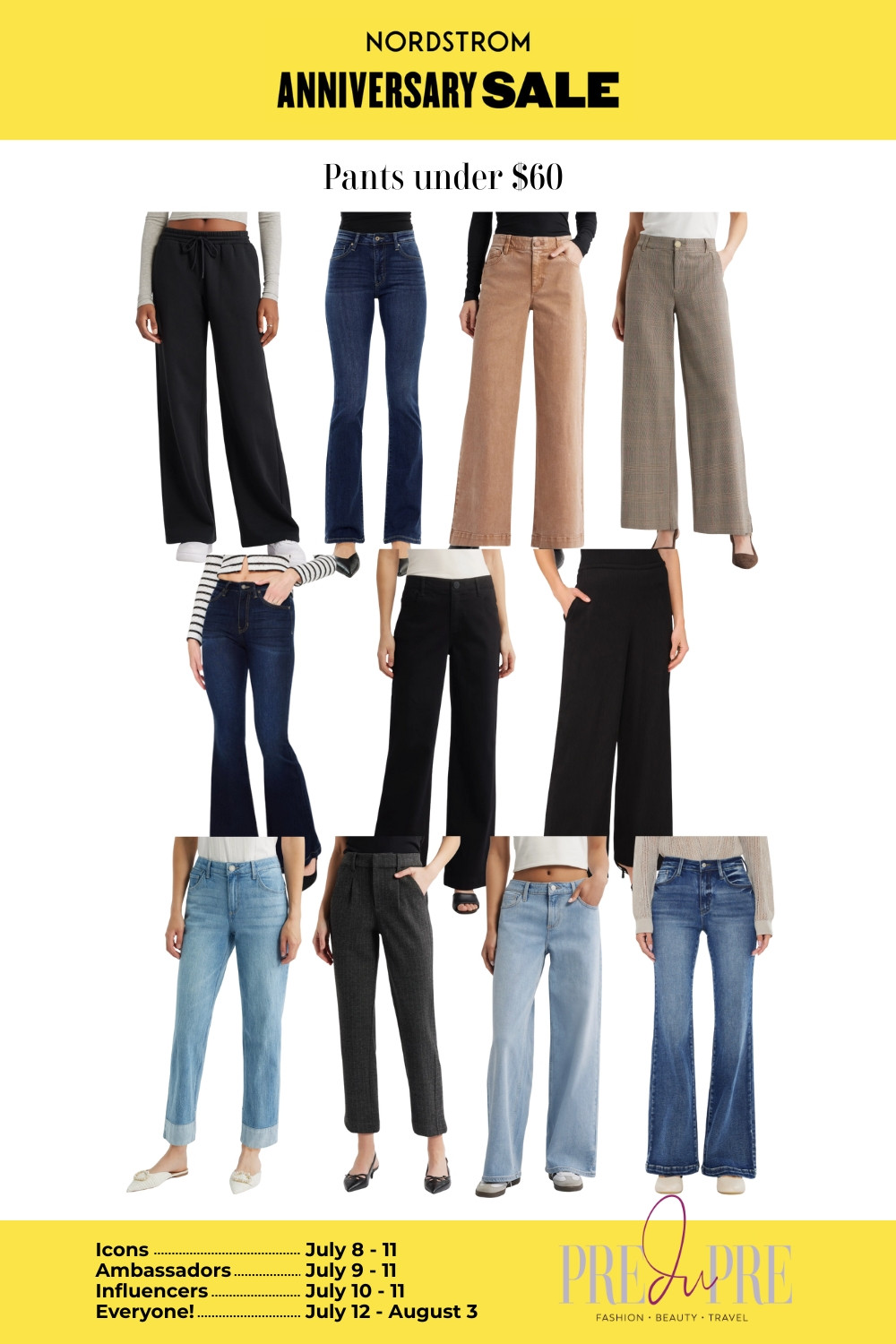 These pants are proof that comfort and style can coexist! All under $60 from the Nordstrom Anniversary Sale, this edit includes structured trousers, wide-leg jeans, and flattering flares that will carry you through workdays and weekends. #NordstromSale #PantsUnder60 #ChicOnABudget #PredupreStyle #LTKWorkwear 

 #LTKSaleAlert #LTKFindsUnder100 #LTKWorkwear