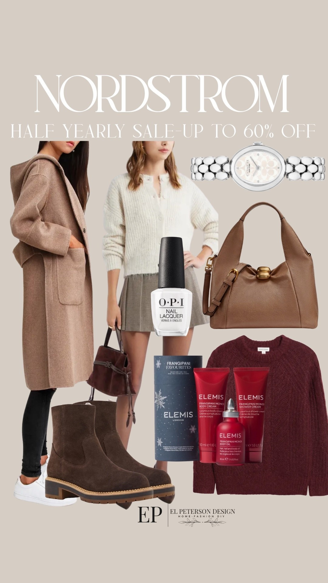 Nordstrom 
Half yearly sale-up to 60% off
Jacket
Cardigan
Boots
Purse
Sweater 

#LTKSaleAlert