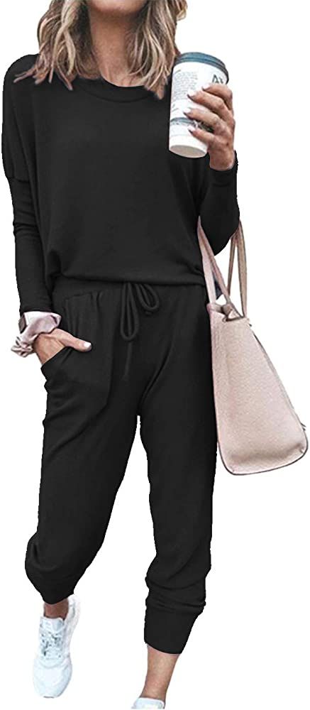 ETCYY NEW Lounge Sets for Women Sweatsuits Sets Two Piece Outfit Long Sleeve Pant Workout Athleti... | Amazon (US)