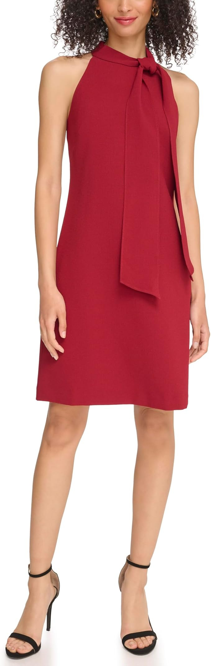 Vince Camuto Women's Sleeveless Halter Tie Neck Shift Mini Dress | Amazon (US)